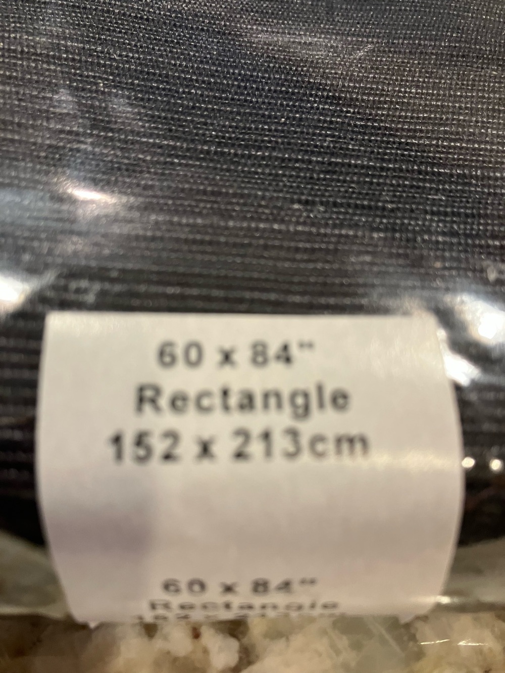 New in Original Package Vintage Black Ribbed Tablecloth โ 60โ x 84โ